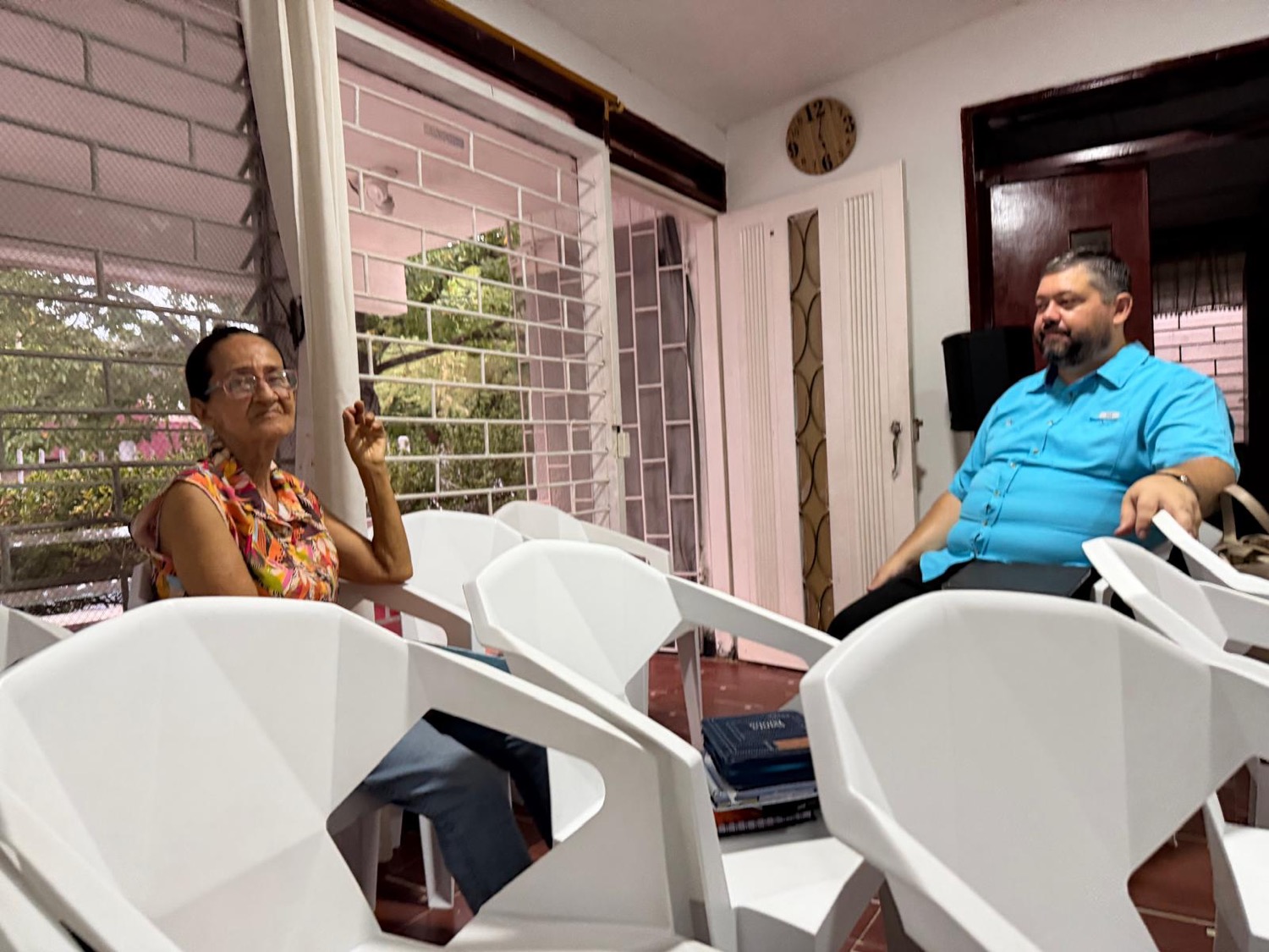 Visiting with a church member