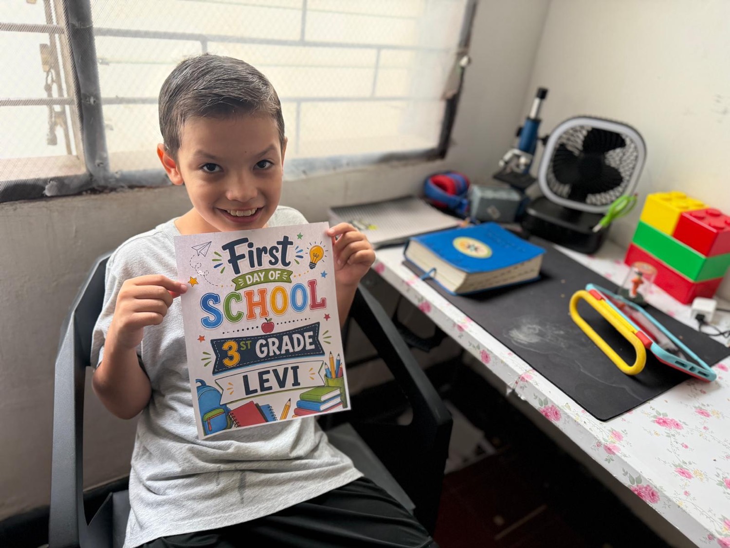 Levi on his first day of 3rd grade
