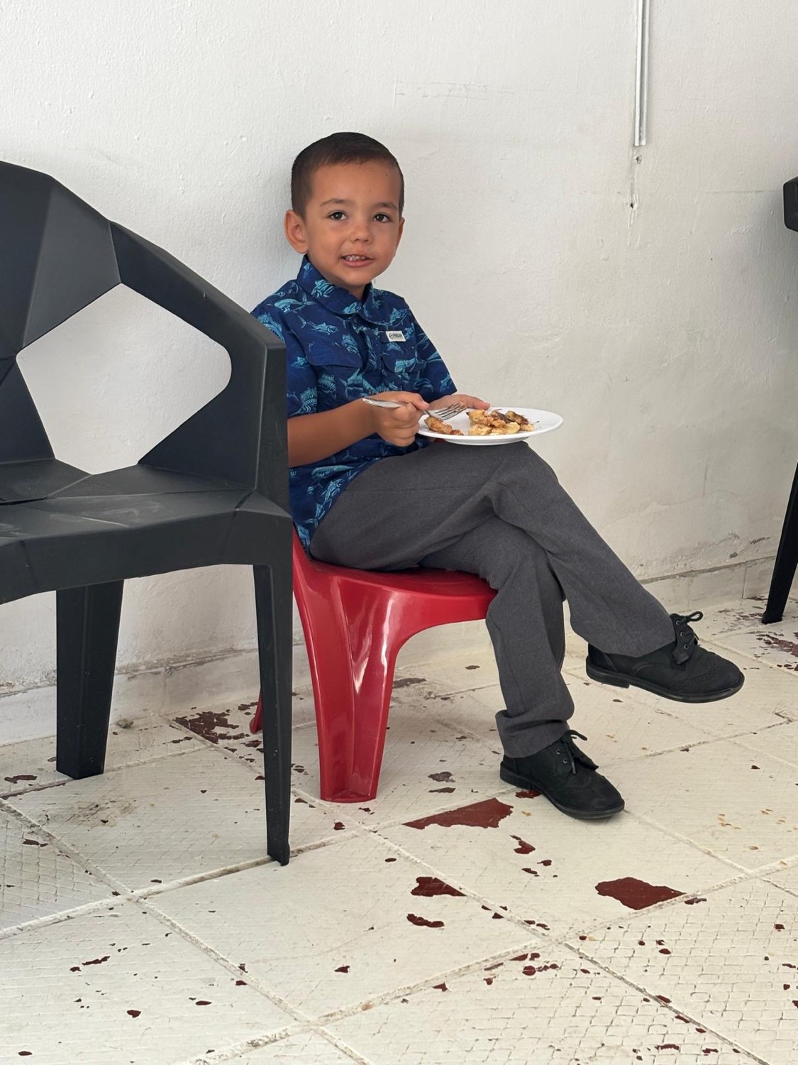 Neal enjoying lunch after church