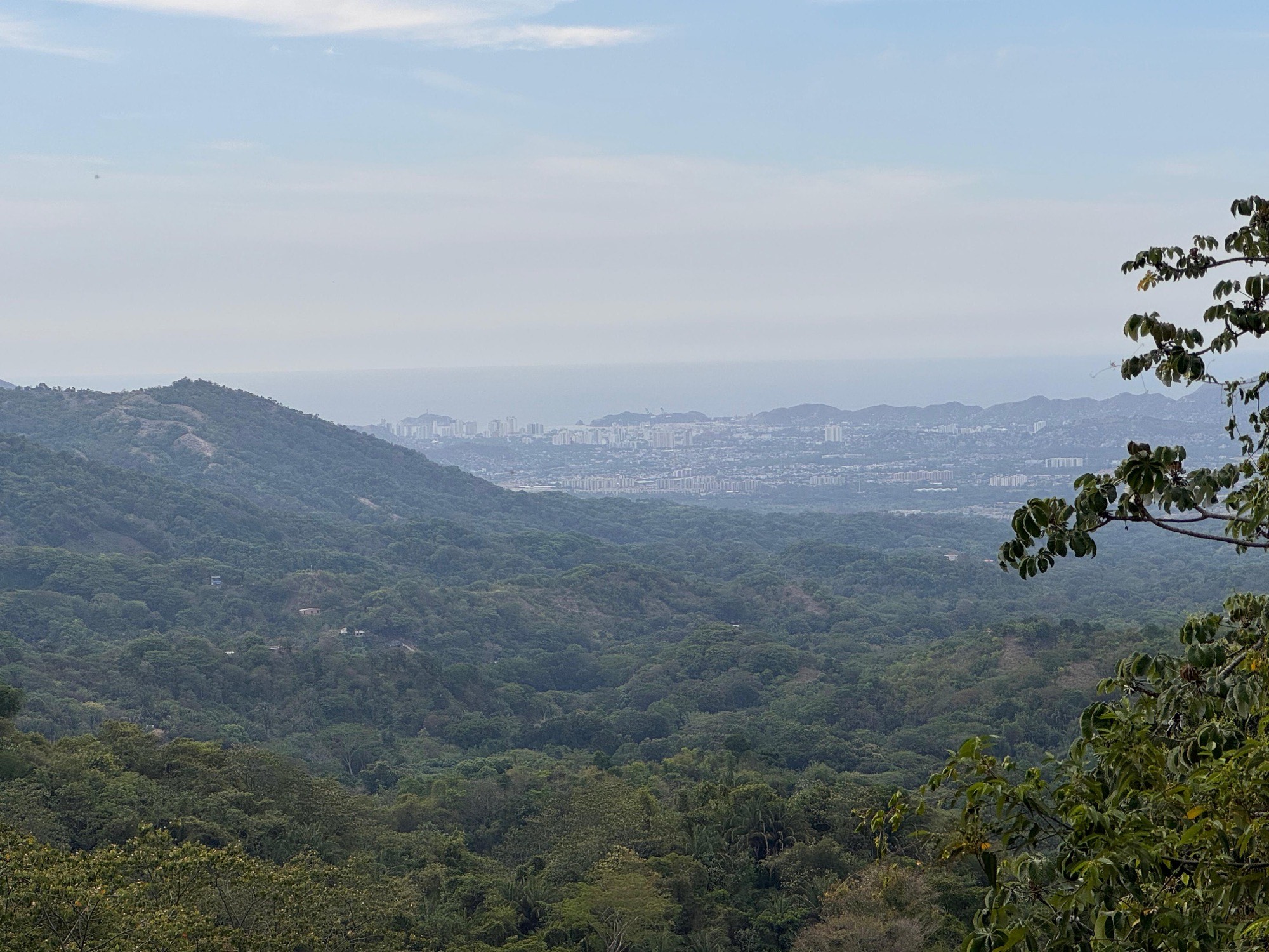 A mountain overlook of Santa Marta, Colombia and the Caribbean Sea